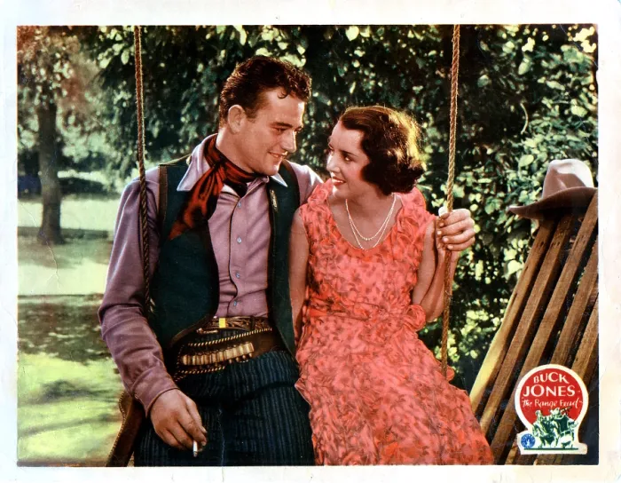 Framed Print : THE RANGE FEUD, from left, John Wayne, Susan Fleming, 1931