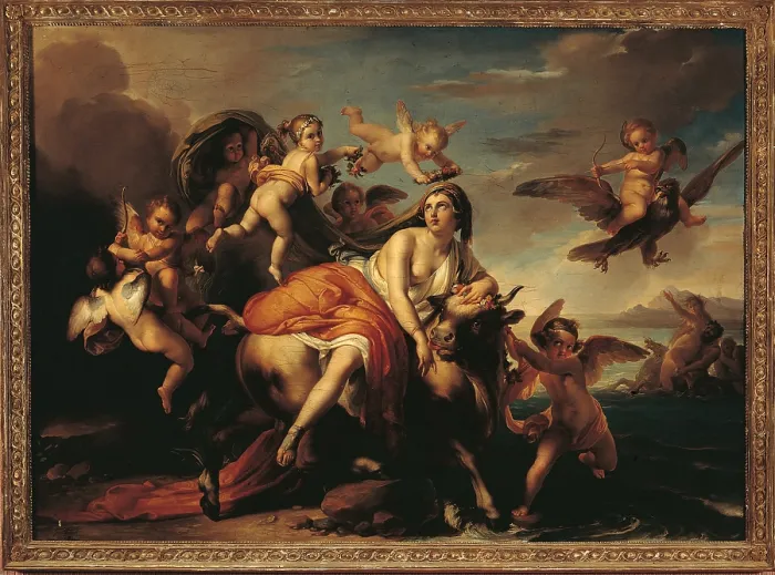 Framed Print : The Rape of Europa, by Francesco Podesti, 1834 - 1834, 19th Century, - Italy, Lazio, Rome, private collection. All