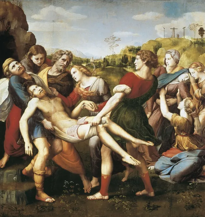 Framed Print : Raphael (1483-1520). The Deposition. 1507. Renaissance art. Cinquecento. Oil on wood. ITALY. Rome. Borghese Gallery & Museum. AISA / Everett Collection**US SALES ONLY**