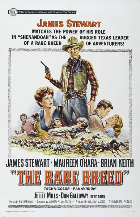 Framed Print : THE RARE BREED, US poster, from left: Maureen O'Hara, James Stewart, Brian Keith, Juliet Mills, 1966 Framed Print : THE RARE BREED, US poster, from left: Maureen O'Hara, James Stewart, Brian Keith, Juliet Mills, 1966
