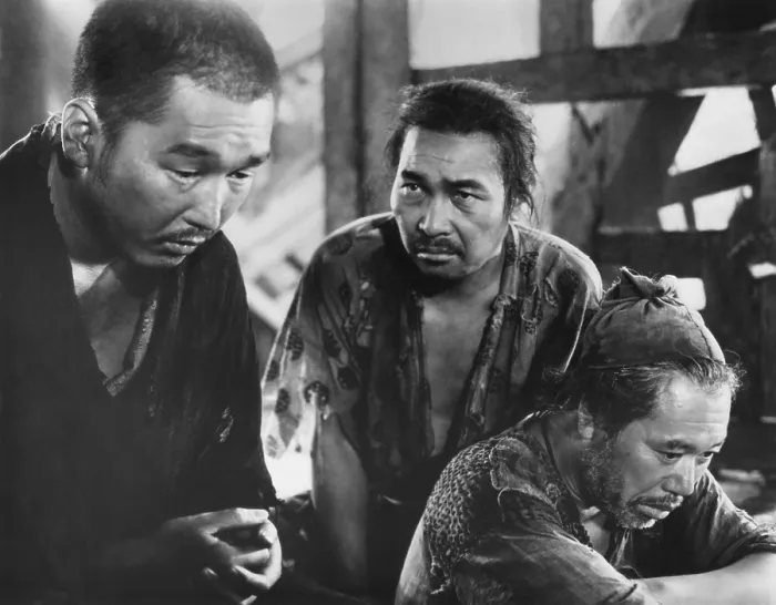 Framed Print : RASHOMON, from left: Minoru Chiaki, Kichijiro Ueda, Takeshi Shimura, 1950