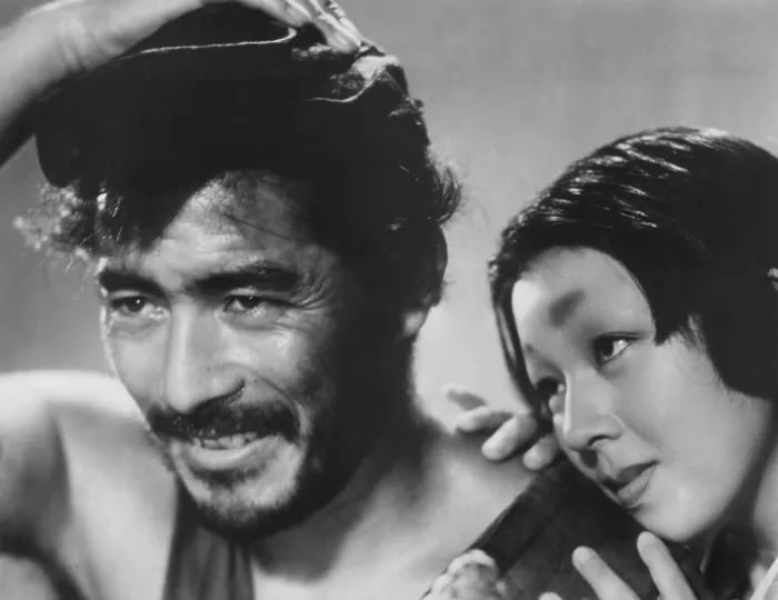 Framed Print : RASHOMON, from left: Toshiro Mifune, Machiko Kyo, 1950
