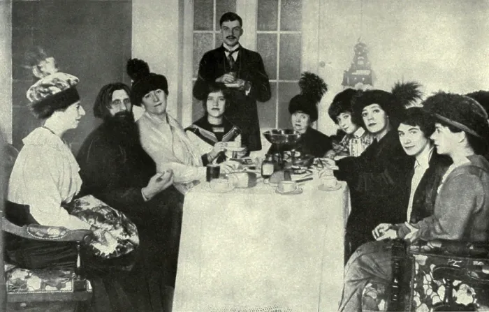 Framed Print : Rasputin, the favorite of the Russian Empress, with women admirers, 1911