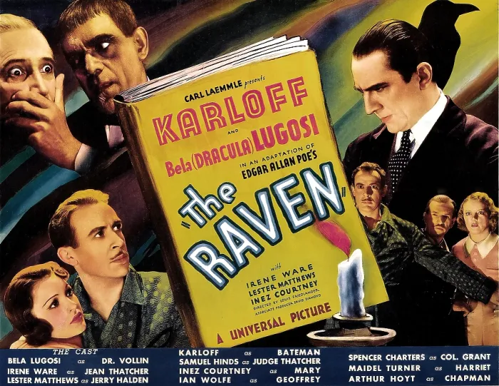 Framed Print : THE RAVEN, top from left: Boris Karloff, Bela Lugosi, bottom from left: Irene Ware, Lester Matthews, bottom right far left: Lester Matthews, 1935 Framed Print : THE RAVEN, top from left: Boris Karloff, Bela Lugosi, bottom from left: Irene Ware, Lester Matthews, bottom right far left: Lester Matthews, 1935