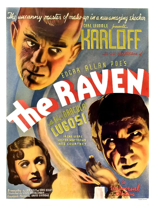 Framed Print : THE RAVEN, top: Boris Karloff; bottom from left: Irene Ware, Bela Lugosi, 1935