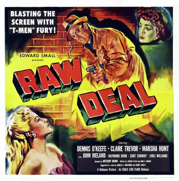 Framed Print : RAW DEAL, from bottom left: Marsha Hunt, Dennis O'Keefe, Claire Trevor, 1948 Framed Print : RAW DEAL, from bottom left: Marsha Hunt, Dennis O'Keefe, Claire Trevor, 1948