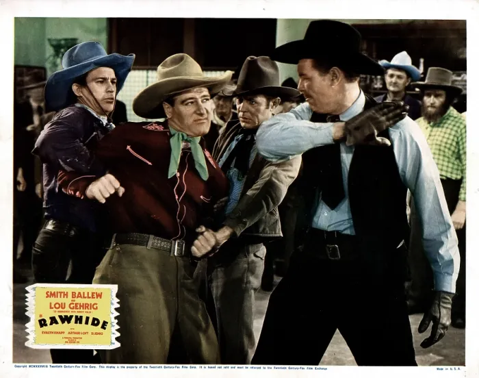Framed Print : RAWHIDE, Lou Gehrig, (center), 1938, TM and Copyright 20th Century Fox Film Corp. All rights reserved / courtesy Everett Collection