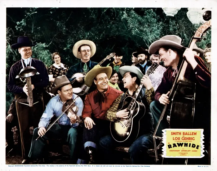 Framed Print : RAWHIDE, Smith Ballew, Lou Gehrig, 1938, TM and Copyright 20th Century Fox Film Corp. All rights reserved / courtesy Everett Collection