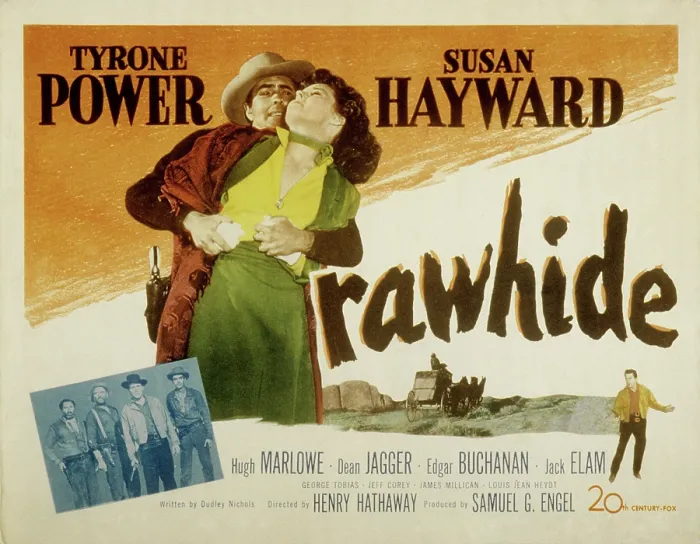 Framed Print : RAWHIDE, Tyrone Power, Susan Hayward, 1951, TM and Copyright (c)20th Century Fox Film Corp. All rights reserved Framed Print : RAWHIDE, Tyrone Power, Susan Hayward, 1951, TM and Copyright (c)20th Century Fox Film Corp. All rights reserved