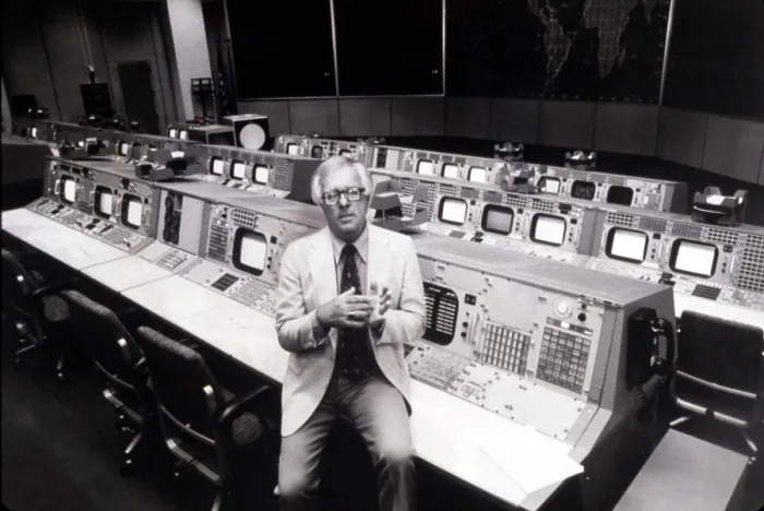 Framed Print : Ray Bradbury at NASA control room, 1979.. Courtesy: CSU Archives  /  Everett Collection