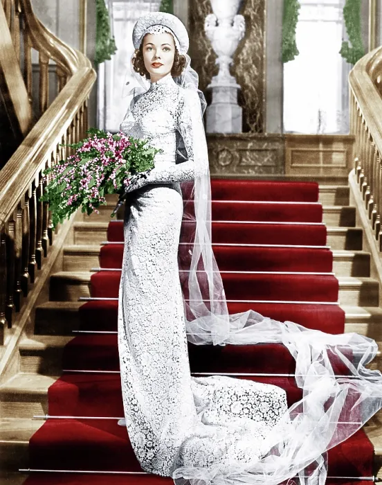 Framed Print : THE RAZOR'S EDGE, Gene Tierney (wearing a costume by husband Oleg Cassini), 1946. TM and Copyright 20th Century Fox Film Corp. All rights reserved