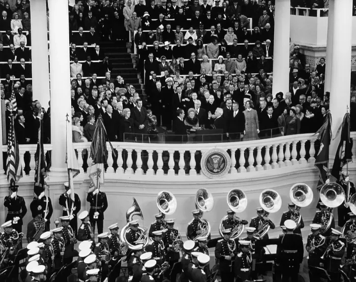 Framed Print : Re-elected President Richard Nixon takes the oath of office on Jan. 20, 1973. Oath is administered by Chief Justice Warren Burger on the East portico of the U.S Framed Print : Re-elected President Richard Nixon takes the oath of office on Jan. 20, 1973. Oath is administered by Chief Justice Warren Burger on the East portico of the U.S