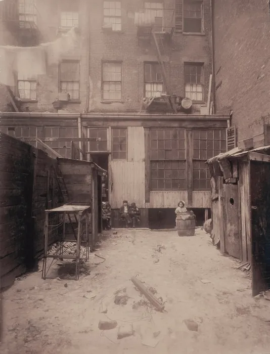 Framed Print : Rear view of a New York City tenement, 134 1 / 2 Thompson Street, New York City, photograph by Lewis Wickes Hine, February, 1912