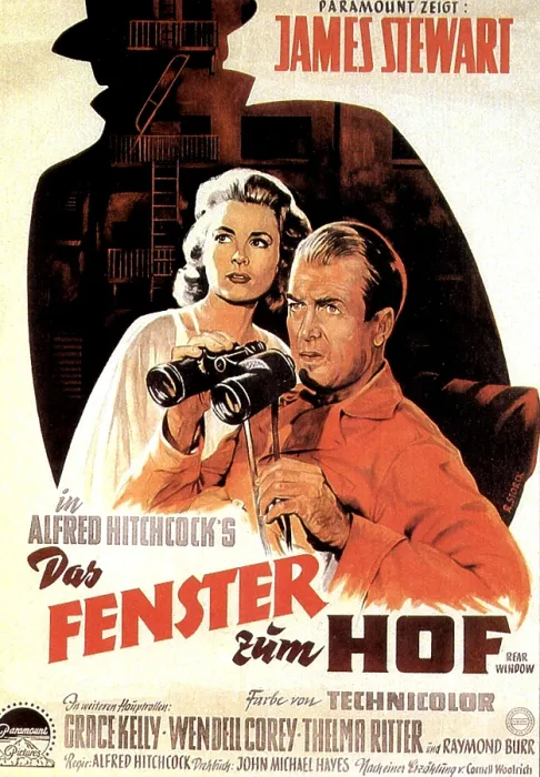 Framed Print : REAR WINDOW, from left, Grace Kelly, James Stewart, 1954