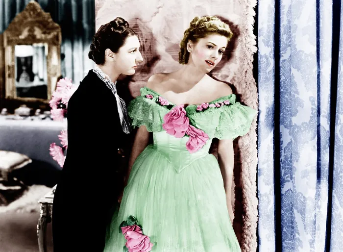 Framed Print : REBECCA, from left: Judith Anderson, Joan Fontaine, 1940