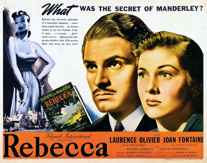 Framed Print : REBECCA, from left: Laurence Olivier, Joan Fontaine, 1940
