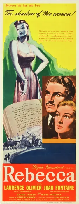Framed Print : REBECCA, from left: Laurence Olivier, Joan Fontaine, 1940