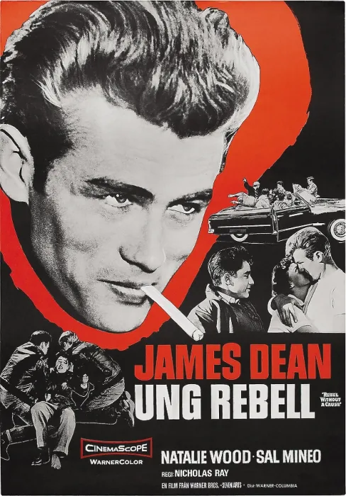 Framed Print : REBEL WITHOUT A CAUSE, (aka UNG REBELL), James Dean (cigarette), right bottom from right: Sal Mineo, Natalie Wood, James Dean, 1955 Framed Print : REBEL WITHOUT A CAUSE, (aka UNG REBELL), James Dean (cigarette), right bottom from right: Sal Mineo, Natalie Wood, James Dean, 1955