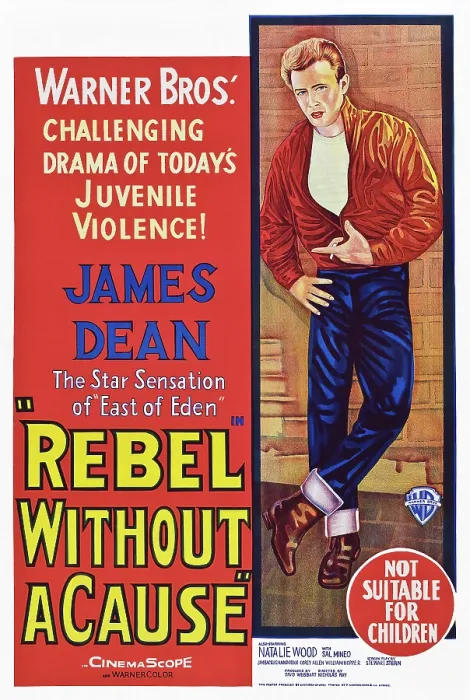 Framed Print : REBEL WITHOUT A CAUSE, James Dean on Australian poster art, 1955 Framed Print : REBEL WITHOUT A CAUSE, James Dean on Australian poster art, 1955