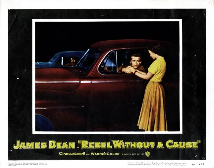Framed Print : REBEL WITHOUT A CAUSE, from left, Corey Allen, James Dean, Natalie Wood, 1955