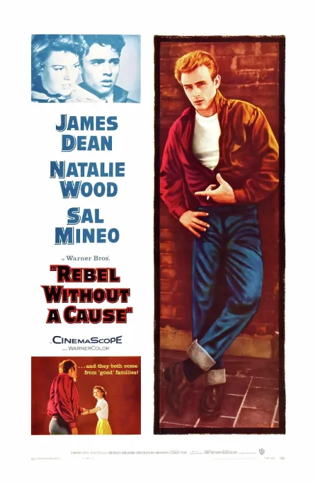 Framed Print : REBEL WITHOUT A CAUSE, US poster art, top from left: Natalie Wood, Sal Mineo, James Dean, 1955