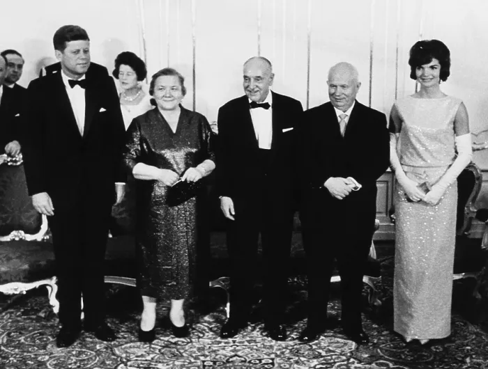 Framed Print : Reception at Schoenbrunn Palace during the June 1961 Vienna Summit between U.S. and Soviet Union Framed Print : Reception at Schoenbrunn Palace during the June 1961 Vienna Summit between U.S. and Soviet Union