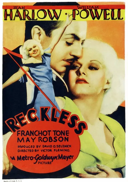 Framed Print : RECKLESS, left and far right: Jean Harlow, center: William Powell on midget window card, 1935 Framed Print : RECKLESS, left and far right: Jean Harlow, center: William Powell on midget window card, 1935