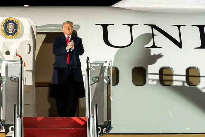 Framed Print : Recovered from COVID-19 disease, President Donald Trump returned to his presidential reelection campaign in Johnstown, Pennsylvania, Oct. 13, 2020