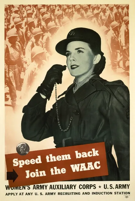 Framed Print : Recruiting Poster for the U.S. Women's Army Auxiliary Corps. It reads, Speed them back--Join the WAAC'. 1943. World War 2. (BSLOC_2013_14_101) Framed Print : Recruiting Poster for the U.S. Women's Army Auxiliary Corps. It reads, Speed them back--Join the WAAC'. 1943. World War 2. (BSLOC_2013_14_101)