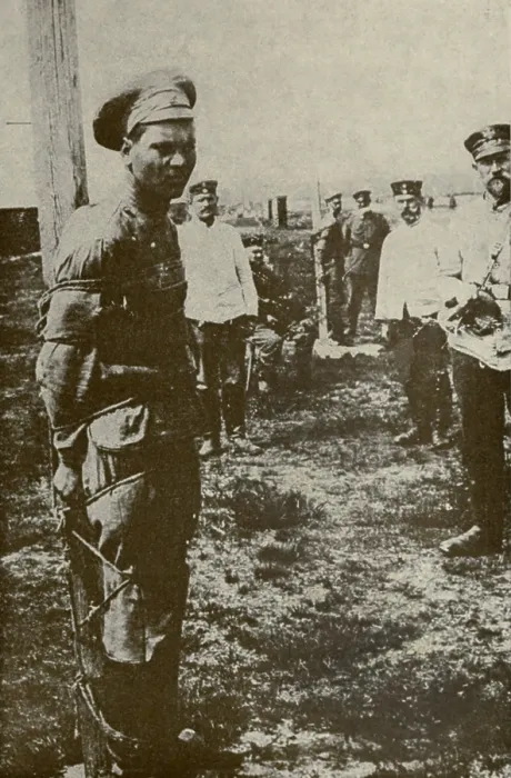 Framed Print : Red Army soldier to be executed by the Whites during the Russian Civil War. 1918-22. (BSLOC_2013_4_236)