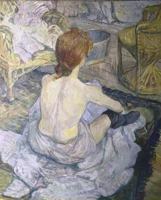 Framed Print : The Red Haired - The toilet (Rousse - La toilette), by Henri de Toulouse-Lautrec, 1889, 19th Century, oil on cardboard, 67 x 54 cm - France, Paris, Orsay Museum