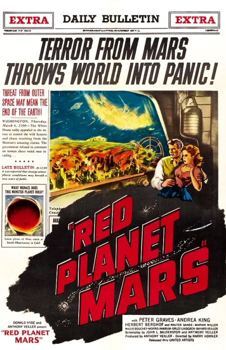 Framed Print : RED PLANET MARS, top from left: Peter Graves, Andrea King, 1952