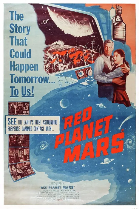 Framed Print : RED PLANET MARS, US poster art, top from left: Peter Graves, Andrea King, 1952