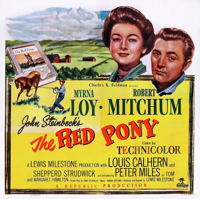 Framed Print : THE RED PONY, US poster art, from left: Myrna Loy, Robert Mitchum, 1949