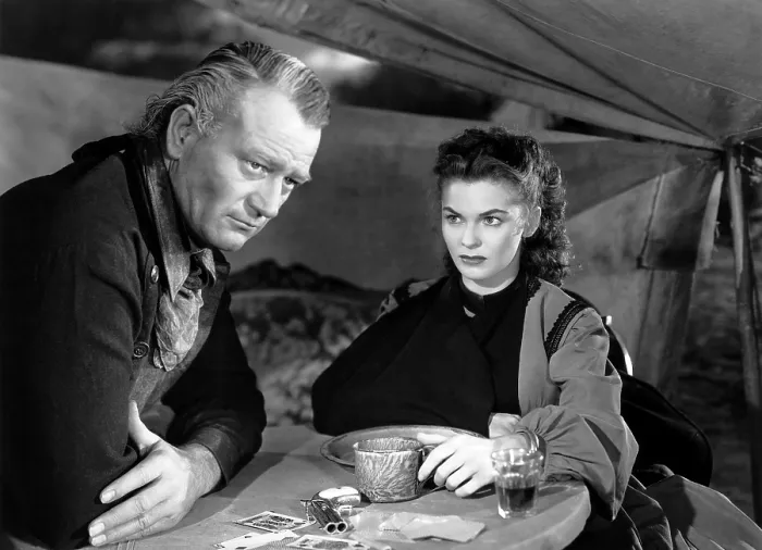 Framed Print : RED RIVER, from left, John Wayne, Joanne Dru, 1948