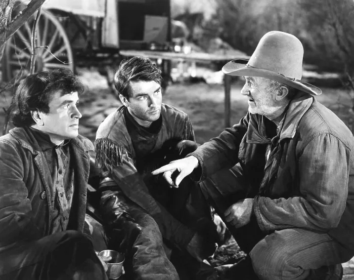 Framed Print : RED RIVER, from left: Noah Beery Jr. Montgomery Clift, Walter Brennan, 1948