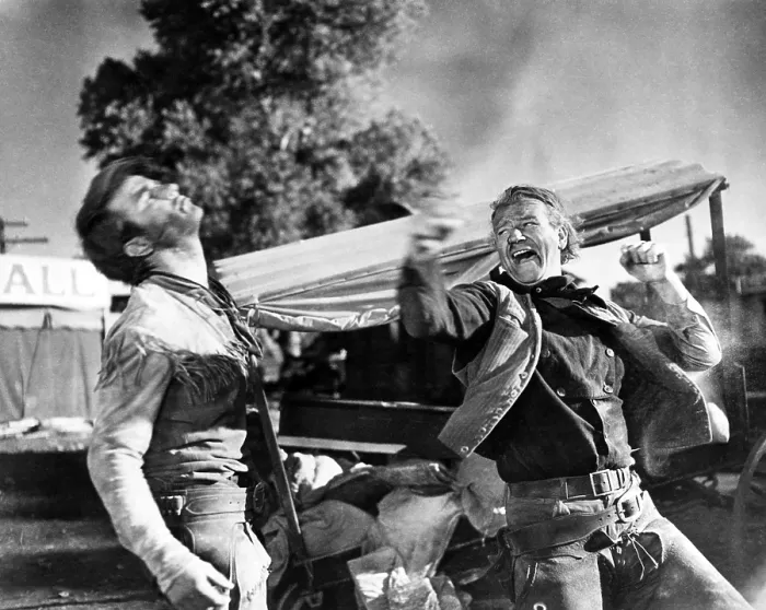 Framed Print : RED RIVER, Montgomery Clift, John Wayne, 1948