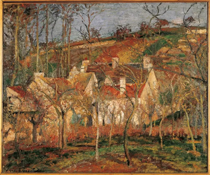Framed Print : Red Roofs, Corner of a Village, Winter, by Camille Pissarro, 1877, 19th Century, oil on canvas, cm 54, 5 x 65, 5 - France, Ile de France, Paris, Muse dOrsay. All Framed Print : Red Roofs, Corner of a Village, Winter, by Camille Pissarro, 1877, 19th Century, oil on canvas, cm 54, 5 x 65, 5 - France, Ile de France, Paris, Muse dOrsay. All