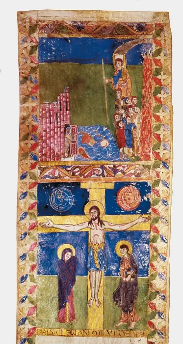 Framed Print : The Red Sea Crossing and Crucifixion, by Unknown Artist, 12th Century, - Italy, Lazio, Rome, Casanatense Library, Cas. 724 (B I 13) 3. All