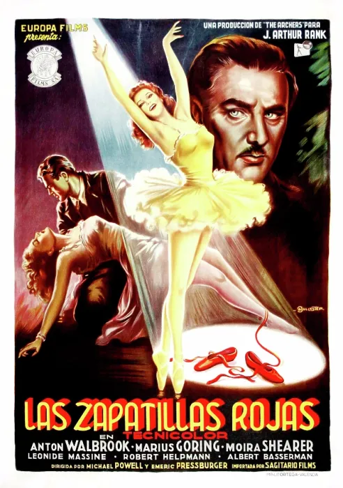 Framed Print : THE RED SHOES, (aka LAS ZAPATILLAS ROJAS), poster art from Spain, from lower left: Moira Shearer, Marius Goring, Moira Shearer, Anton Walbrook, 1948 Framed Print : THE RED SHOES, (aka LAS ZAPATILLAS ROJAS), poster art from Spain, from lower left: Moira Shearer, Marius Goring, Moira Shearer, Anton Walbrook, 1948