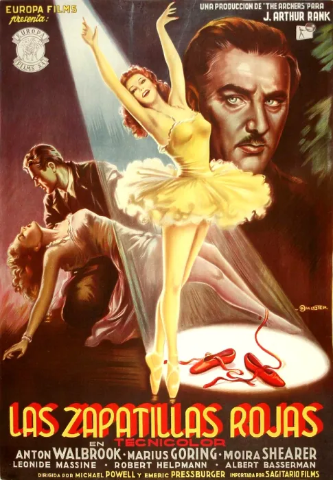 Framed Print : THE RED SHOES, (aka LAS ZAPATILLAS ROJAS), Moira Shearer (center), anton Walbrook (right), 1948
