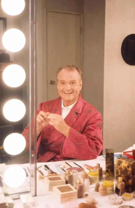 Framed Print : Red Skelton in dressing room, circa 1980s Framed Print : Red Skelton in dressing room, circa 1980s