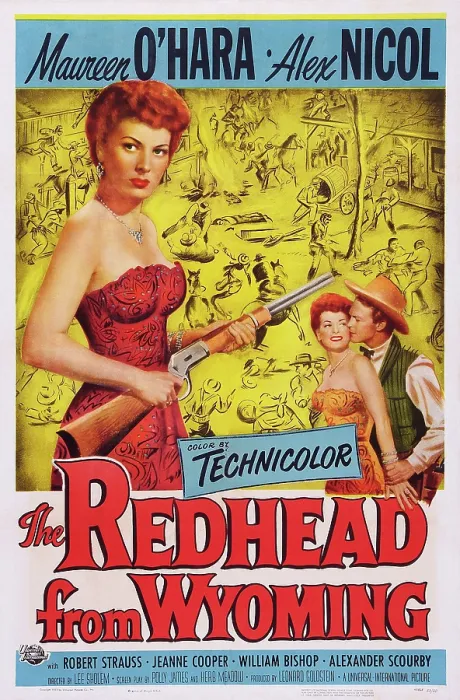 Framed Print : THE REDHEAD FROM WYOMING, US poster art, Maureen O'Hara, Alex Nichol, 1953