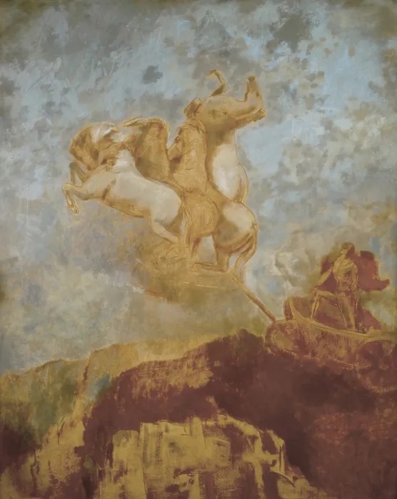 Framed Print : REDON, Odilon (1840-1916). The Chariot of Apollo. 1909. Oil on cardboard. Symbolism. Oil. FRANCE. Bordeaux. Fine Arts Museum. AISA / Everett Collection**US SALES ONLY**
