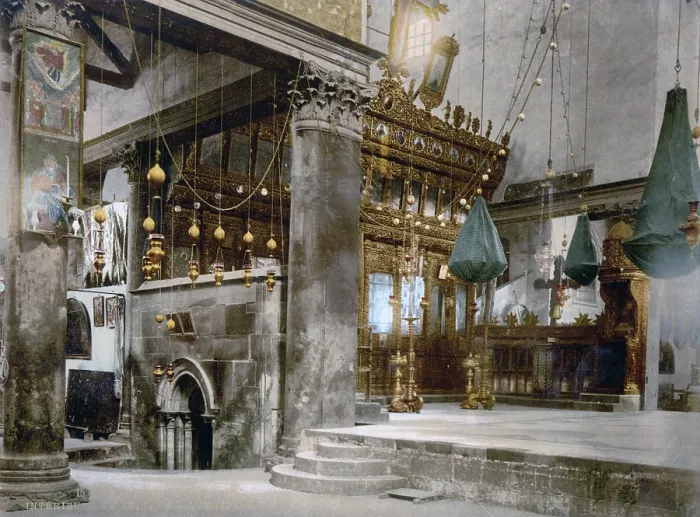 Framed Print : Religion, The Church of the Nativity, Bethlehem, color photochrom, 1890s