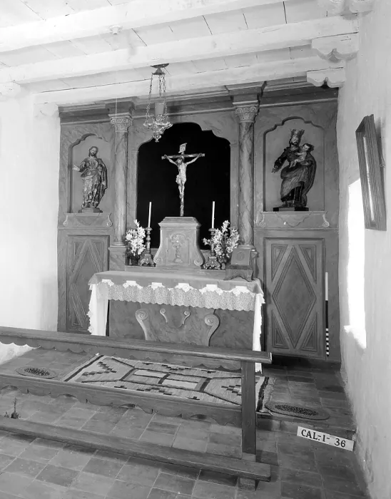 Framed Print : Religion, Mission San Carlos Borromeo, detail of small chapel, photograph by Robert W. Kerrigan, Rio Road, & Lausen Drive, Carmel-by-the-Sea, California, 1936 Framed Print : Religion, Mission San Carlos Borromeo, detail of small chapel, photograph by Robert W. Kerrigan, Rio Road, & Lausen Drive, Carmel-by-the-Sea, California, 1936
