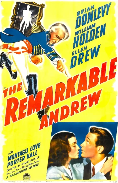 Framed Print : THE REMARKABLE ANDREW, US poster, Brian Donlevy (top left): Bottom right from left: Ellen Drew, William Holden, 1942
