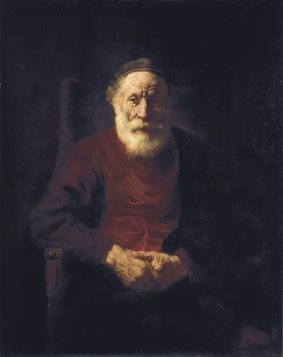 Framed Print : REMBRANDT, Harmenszoon van Rijn, called (1606-1669). Old Man Seated. 1654. Baroque art. Oil on canvas. RUSSIA. Saint Petersburg. State Hermitage Museum