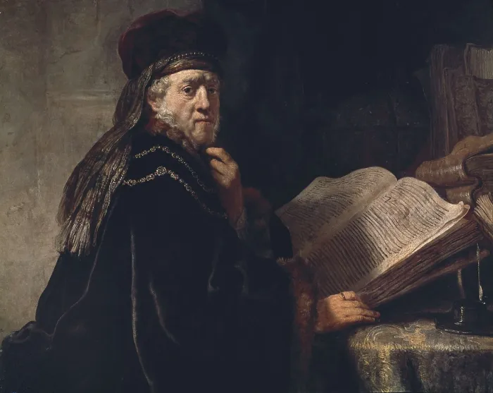 Framed Print : REMBRANDT, Harmenszoon van Rijn, called (1606-1669). Figure of Sage. 1634. Baroque art. Oil on canvas. CZECH Rep.. Prague. National Gallery in Prague Framed Print : REMBRANDT, Harmenszoon van Rijn, called (1606-1669). Figure of Sage. 1634. Baroque art. Oil on canvas. CZECH Rep.. Prague. National Gallery in Prague