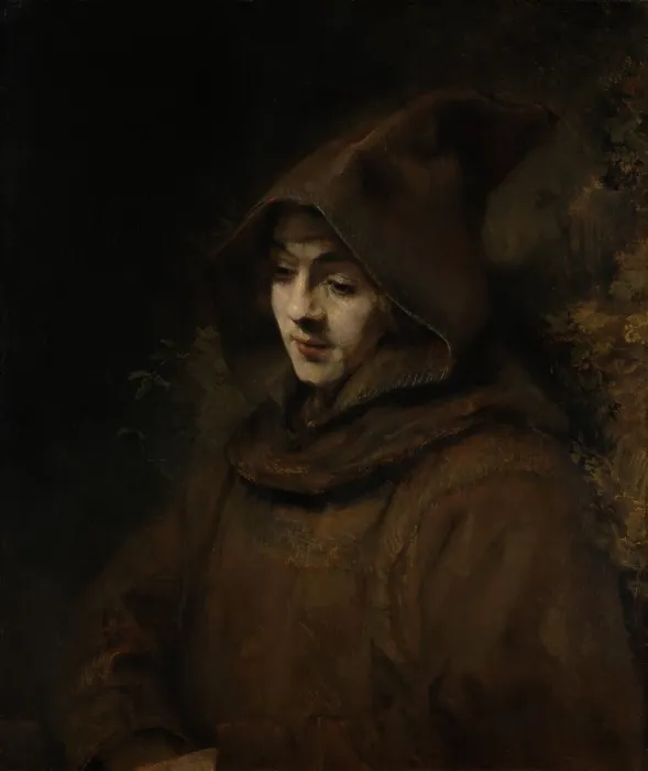 Framed Print : Rembrandt's Son Titus in a Monk's Habit, by Rembrandt van Rijn, 1660, Dutch painting, oil on canvas Framed Print : Rembrandt's Son Titus in a Monk's Habit, by Rembrandt van Rijn, 1660, Dutch painting, oil on canvas